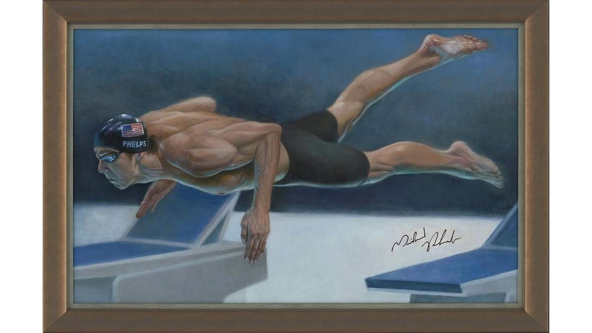 Collection of 8 Signed Michael Phelps Paintings for Sale | Miami